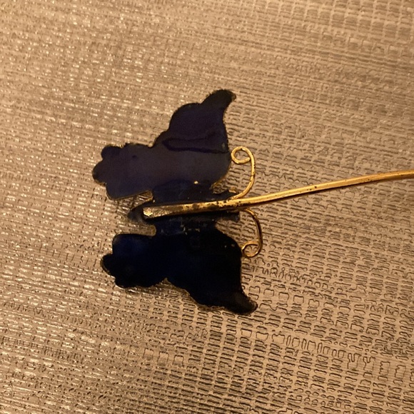 Vintage Miniature Bell Connected to a Butterfly Floral Motif Cloisonné - Picture 7 of 7